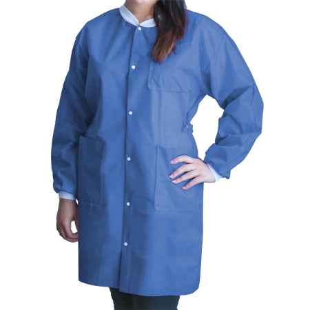 Dukal Lab Coat FitMe™ Medical Blue Medium Knee Length Disposable - Case of 50 - UGC-6613-M-CS