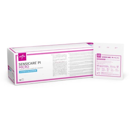Medline Surgical Glove SensiCare® PI Micro Size 8 Sterile Polyisoprene Standard Cuff Length Smooth Cream Chemo Tested - Case of 200 - MSG9680-CS