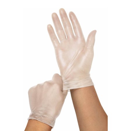 Medline Exam Glove MediGuard® - California Only Large NonSterile Vinyl Standard Cuff Length Smooth Clear Not Rated - Case of 1500 - 6PVC513-CS