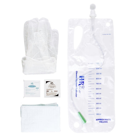 HR Pharmaceuticals Intermittent Closed System Catheter Tray TruCath™ Straight Tip 16 Fr. Without Balloon - Case of 100 - CK16-CS