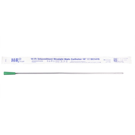 HR Pharmaceuticals Urethral Catheter TruCath™ Straight Tip Uncoated PVC 14 Fr. 16 Inch - Case of 300 - SC1416-CS