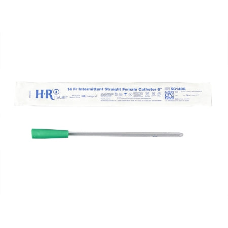 HR Pharmaceuticals Urethral Catheter TruCath™ Straight Tip Uncoated PVC 14 Fr. 7-1/2 Inch - Case of 300 - SC1406-CS
