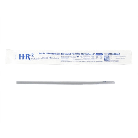 HR Pharmaceuticals Urethral Catheter TruCath™ Straight Tip Uncoated PVC 14 Fr. 6 Inch - Case of 300 - SC1406NC-CS