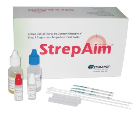 Germaine Laboratories Inc Respiratory Test Kit StrepAim® Strep A Test 25 Tests CLIA Waived - KT/25 - 73025-KT