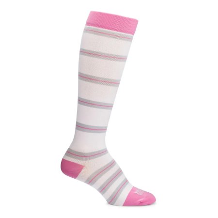 Motif Medical Maternity Compression Socks Motif Medical Knee High Large White / Pink / Gray Closed Toe - Each - AAB0002-03-EA