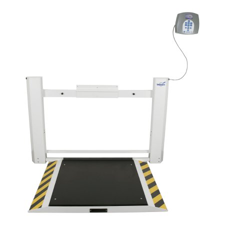 Health O Meter Wheelchair Scale Health O Meter® Digital LCD Display 1000 lbs. 454 kg Capacity White AC Adapter / Battery Operated - Each - 2900KL-AM-EA