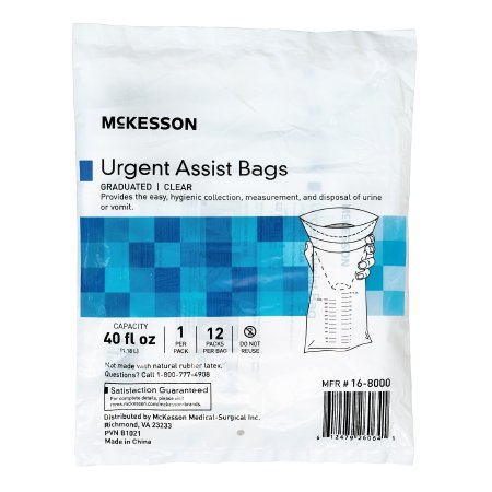 McKesson Emesis Bag McKesson 40 oz. Clear - Bag of 12 - 16-8000-BG