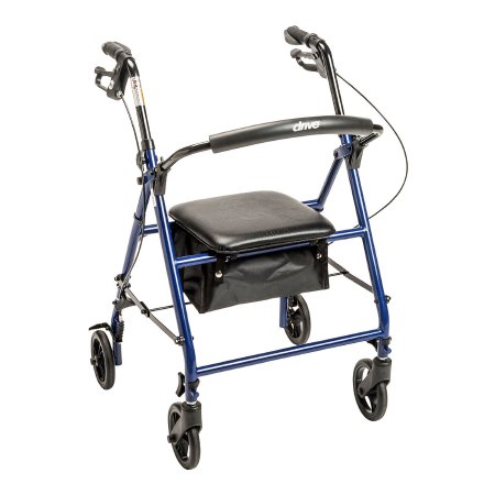 Drive Medical 4 Wheel Rollator drive™ Blue Adjustable Height / Folding Steel Frame - Each - R800KD-BL-EA