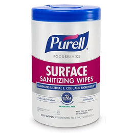 GOJO PURELL® Surface Disinfectant / Sanitizer Manual Pull Wipe 110 Count Canister Unscented NonSterile - Case of 6 - 9341-06-CS