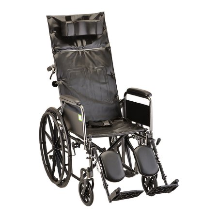Nova Ortho-Med Reclining Wheelchair Nova Full Length Arm Elevating Legrest Black Upholstery 18 Inch Seat Width Adult 300 lbs. Weight Capacity - Each - 6180S-EA