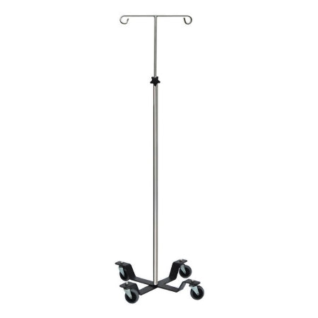 UMF Medical IV Pole Low Center of Gravity UMFMedical® 2-Hooks 4 Leg, 3 Inch Caster, 22-1/2 Inch Base - Each - SS8345-EA