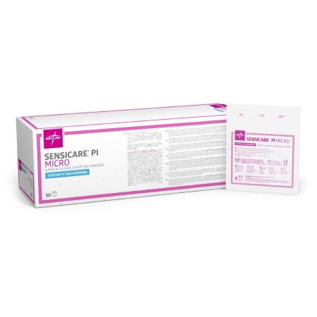 Medline Surgical Glove SensiCare® PI Micro Size 8.5 Sterile Polyisoprene Standard Cuff Length Smooth Cream Chemo Tested - Case of 200 - MSG9685-CS