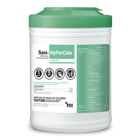 Professional Disposables Sani-HyPerCide™ Surface Disinfectant Cleaner Premoistened Germicidal Manual Pull Wipe 160 Count Canister Vinegar Scent NonSterile - Case of 12 - P27372-CS