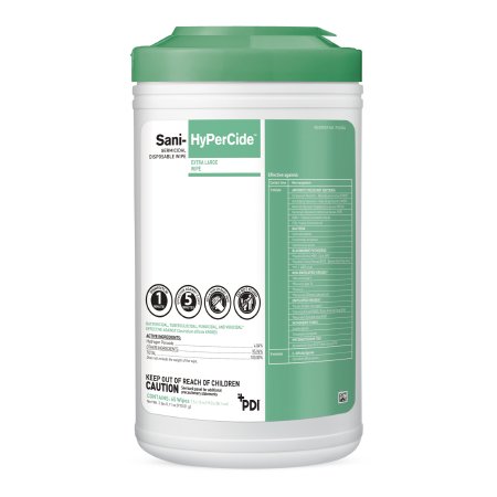 Professional Disposables Sani-HyPerCide™ Surface Disinfectant Cleaner Premoistened Germicidal Manual Pull Wipe 65 Count Canister Vinegar Scent NonSterile - Case of 6 - P26584-CS