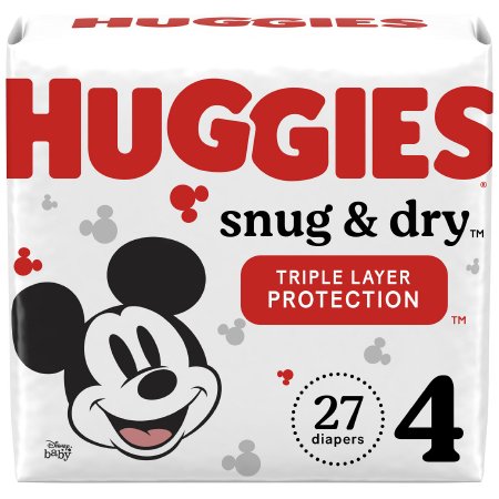 Kimberly Clark Unisex Baby Diaper Huggies® Snug & Dry Size 4 Disposable Heavy Absorbency - Case of 108 - 51472-CS