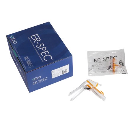 Cooper Surgical Vaginal Speculum ER-SPEC® Pederson NonSterile Office Grade Acrylic Medium Double Blade Duckbill Disposable Built-In Light Source - Box of 18 - C020110-1-BX