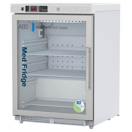 Horizon Scientific Inc Undercounter Refrigerator ABS® Pharmaceutical 4.6 cu.ft. 1 Swing Glass Door Left Hinged Cycle Defrost - Each - PH-ABT-NSF-UCBI-0404G-ADA-LH-EA