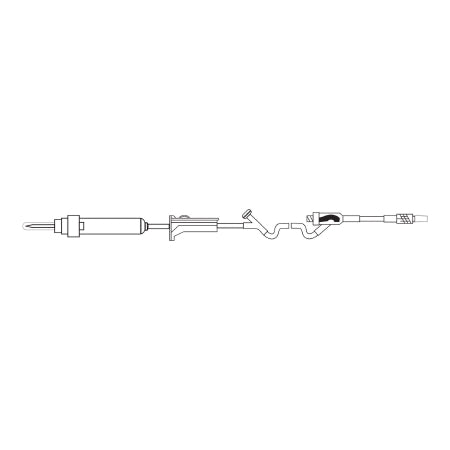 MedSource International Primary IV Administration Set MedSource Gravity 2 Ports 10 Drops / mL Drip Rate Without Filter 83 Inch Tubing - Case of 50 - MS-83375-CS