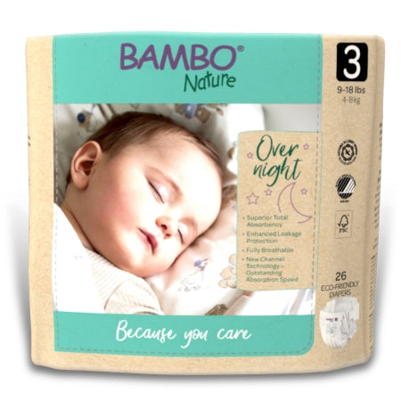 Abena North America Unisex Baby Diaper Bambo® Nature Size 3 Disposable Heavy Absorbency - Pack of 26 - 1000021009-PK