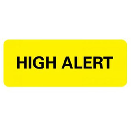 United Ad Label Pre-Printed Label UAL Advisory Label Yellow Paper HIgh Alert Black Warning Label 7/8 X 2-1/4 Inch - Roll of 1 - ULHN602-RL