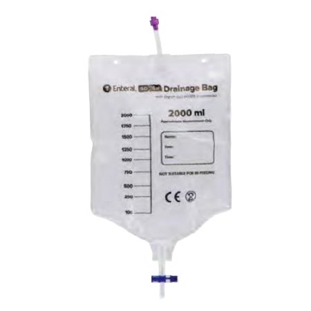 MED Alliance Group Inc Gastroentestinal Drainage Bag Enteral 2000 mL Sterile Enfit Connector Barrier - Box of 50 - DBP-2000-BX