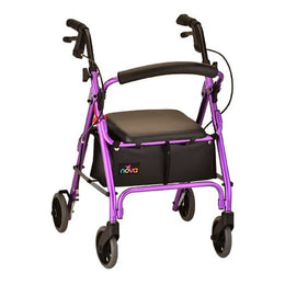 Nova Ortho-Med 4 Wheel Rollator GetGO Petite Purple Adjustable Height / Folding Aluminum Frame - Each - 4208CPL-EA