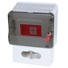 Harloff Cart Sharps Container with Glove Box Harloff Plastic Cart Mount - Each - LKSHRPHOLD5Q-GLV-EA