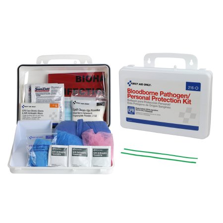 Acme United Bloodborne Pathogen Spill Clean Up / Personal Protection With CPR Pack Kit First Aid Only - Case of 10 - 216-O-CS