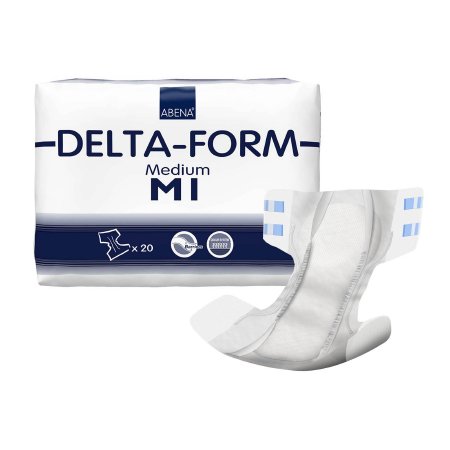 Abena North America Unisex Adult Incontinence Brief Abena® Delta-Form M1 Medium Disposable Moderate Absorbency - Case of 80 - 308852-CS