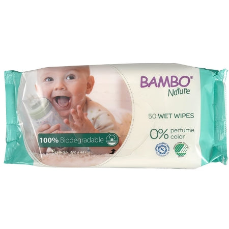 Abena North America Baby Wipe Bambo® Nature Soft Pack Unscented 50 Count - Bag of 50 - 1000011933-BG