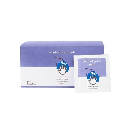 Cardinal Alcohol Prep Pad Cardinal Health 70% Strength Isopropyl Alcohol Individual Packet Large Sterile - Case of 4000 - MW-APL-CS