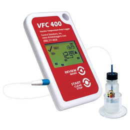 Control Solutions Inc Refrigerator / Freezer Vaccine Data Logger with Alarm Kit LogTag VFC400® Fahrenheit / Celsius -40° to 210°F (-40° to 99°C) Glycol Bottle Probe Multiple Mounting Options Battery Operated - Each - VFC400-VMK-10-EA