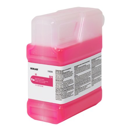 EcoLab QC 93 Ultra Concentrated Acid Bathroom Cleaner Surface Cleaner Acid Based Manual Pour Liquid Concentrate 1.3 Liter Jug Floral Scent NonSterile - Case of 2 - 6100280-CS