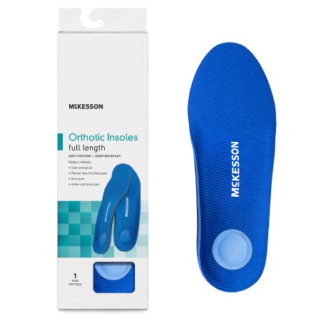 McKesson McKesson Brand Insole Full Length Size G Polypropylene / EVA / Polyester / Poron® Black / Blue Male 10 to 10-1/2 / Female 12 - Case of 12 - 16-1005-01G-CS