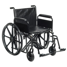 McKesson Bariatric Wheelchair McKesson Dual Axle Full Length Arm Swing-Away Footrest Black Upholstery 22 Inch Seat Width Adult 450 lbs. Weight Capacity - Case of 1 - 146-STD22ECDFA-SF-CS