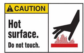Grainger Sign Danger Sign Condor Caution Hot Surface Do Not Touch - Each - 474Y15-EA