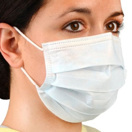 Cardinal Procedure Mask Cardinal Health™ Pleated Earloops One Size Fits Most Blue NonSterile ASTM Level 1 Adult - Case of 300 - AT7511M-CS