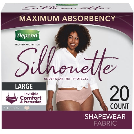 Kimberly Clark Female Adult Absorbent Underwear Depend® Silhouette® Pull On with Tear Away Seams Large Disposable Heavy Absorbency - Case of 40 - 54226-CS