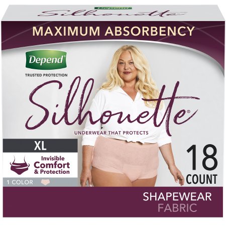 Kimberly Clark Female Adult Absorbent Underwear Depend® Silhouette® Pull On with Tear Away Seams X-Large Disposable Heavy Absorbency - Case of 36 - 54219-CS