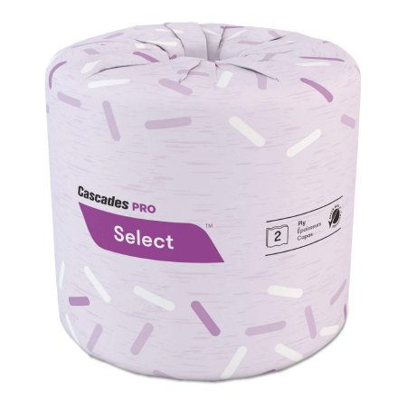 RJ Schinner Co Toilet Tissue Cascades PRO Select™ White 2-Ply Standard Size Cored Roll 500 Sheets 3-1/4 X 4-1/4 Inch - Case of 80 - B201-CS