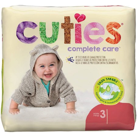 First Quality Unisex Baby Diaper Cuties® Size 3 Disposable Heavy Absorbency - Case of 200 - CDB003-CS