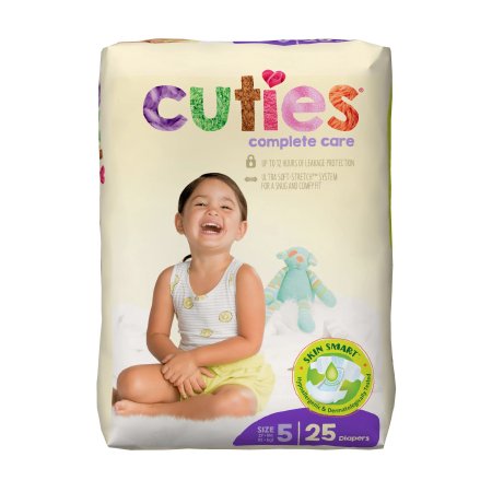 First Quality Unisex Baby Diaper Cuties® Size 5 Disposable Heavy Absorbency - Case of 200 - CDB005-CS
