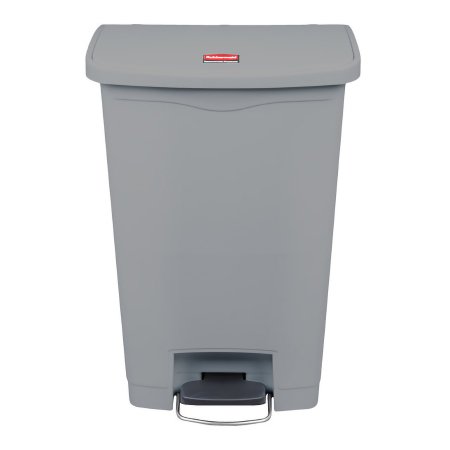 RJ Schinner Co Trash Can Rubbermaid® Slim Jim® 13 gal. Rectangular Gray Plastic Step-On - Case of 1 - 1883602-CS