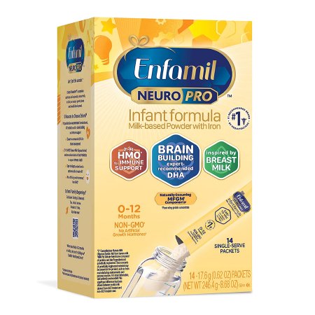 Mead Johnson Infant Formula Enfamil NeuroPro™ 17.6 Gram Individual Packet Powder Iron - Case of 56 - 185308-CS