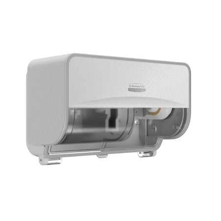Kimberly Clark Toilet Tissue Dispenser Kimberly-Clark Professional™ ICON™ White Mosaic Manual Pull 2 Rolls Wall Mount - Case of 1 - 58712-CS