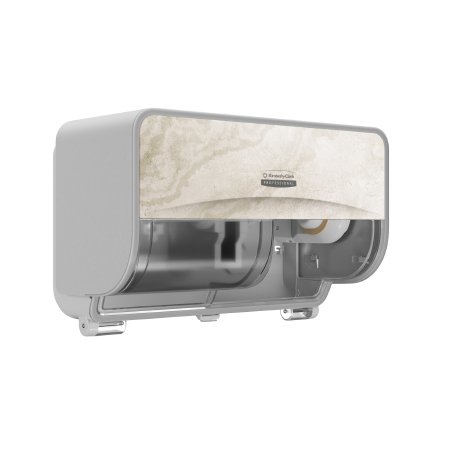 Kimberly Clark Toilet Tissue Dispenser Kimberly-Clark Professional™ ICON™ Warm Marble Manual Pull 2 Rolls Wall Mount - Case of 1 - 58742-CS