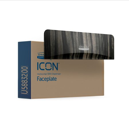 Kimberly Clark Toilet Tissue Dispenser Faceplate Kimberly-Clark Professional™ ICON™ Ebony Woodgrain, 1-1/2 X 3-1/2 X 12 Inch - Case of 1 - 58832-CS