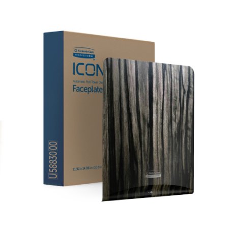 Kimberly Clark Paper Towel Dispenser Faceplate Kimberly-Clark Professional™ ICON™ Ebony Woodgrain, 12-1/2 X 15 X 17-3/4 Inch - Case of 1 - 58830-CS