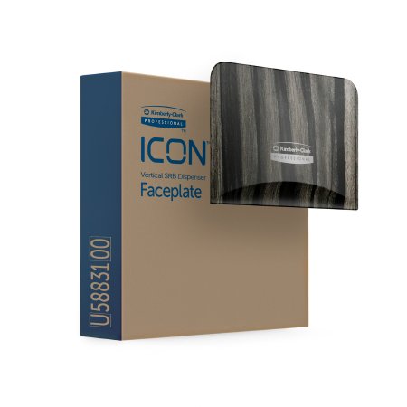 Kimberly Clark Toilet Tissue Dispenser Faceplate Kimberly-Clark Professional™ ICON™ Ebony Woodgrain, 1-1/2 X 4-1/4 X 6 Inch - Case of 1 - 58831-CS