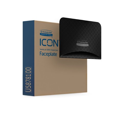 Kimberly Clark Toilet Tissue Dispenser Faceplate Kimberly-Clark Professional™ ICON™ Black Mosaic, 1-1/2 X 4-1/4 X 6 Inch - Case of 1 - 58781-CS